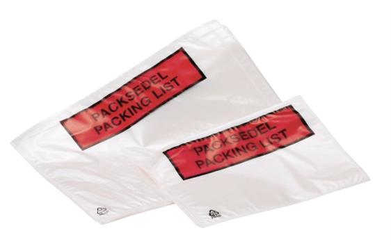 140506  0001880008 Pakkseddelkonvolutt 5P plast med trykk 215 x 160 mm (esker à 1000 stk)